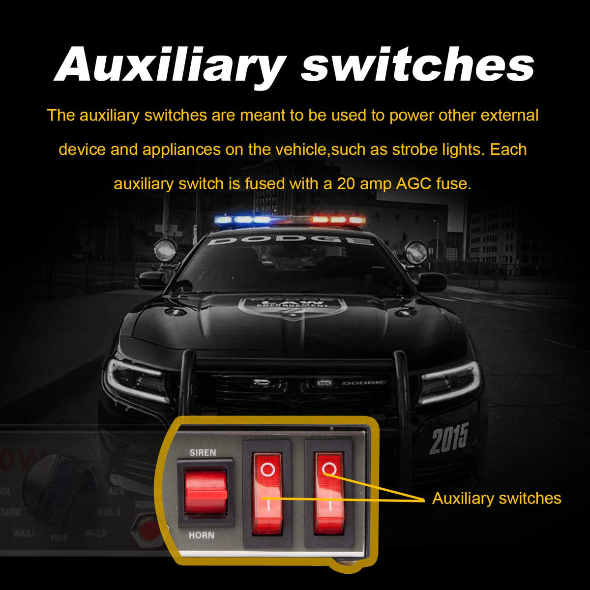 200W 9 Tones Amplifier Police Siren Speaker U511539