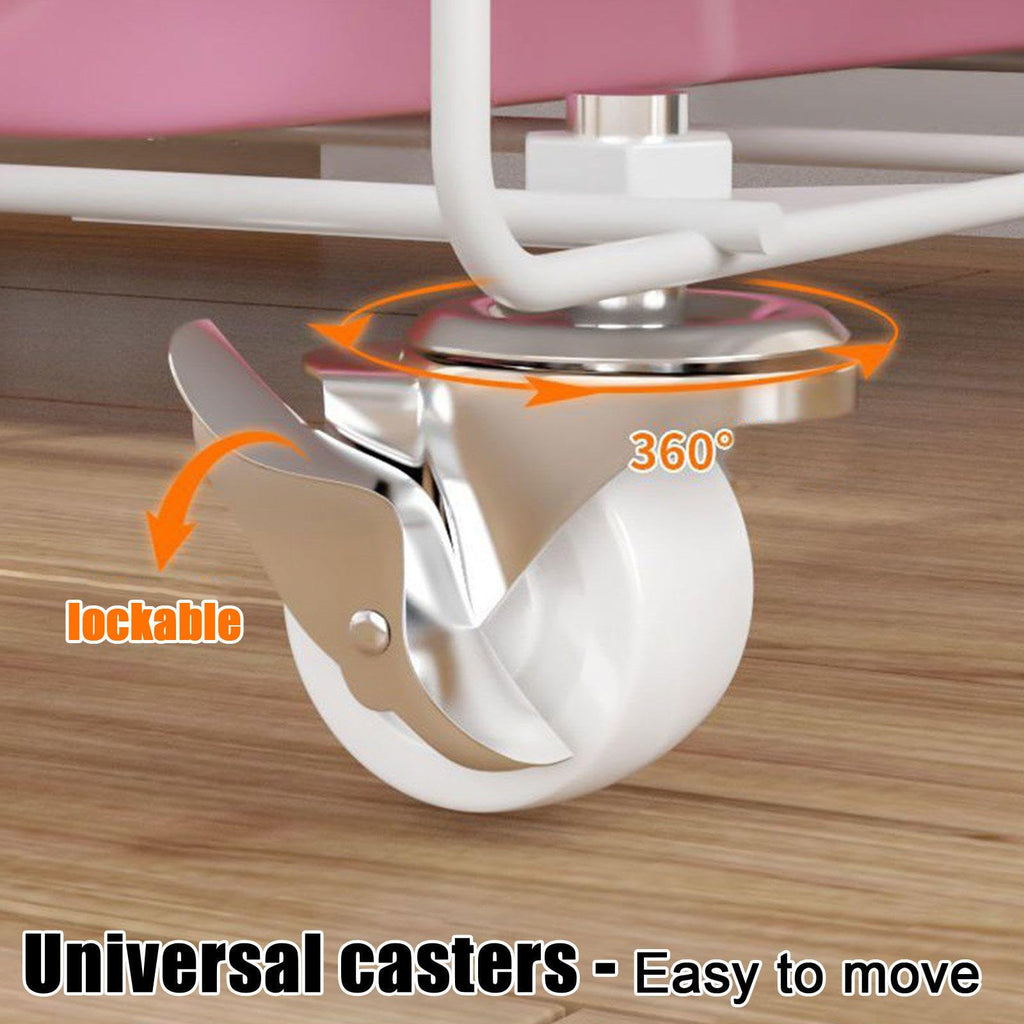 4-Tier Collapsible Metal Wire Cat Cage with Wheels White N873562