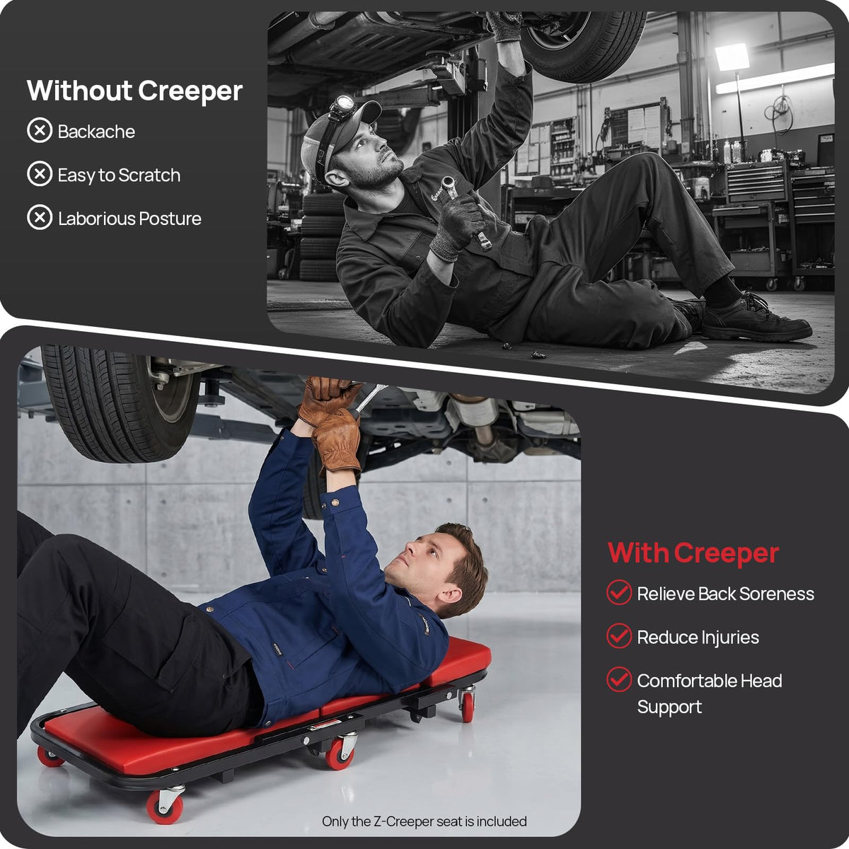 2-in-1 Convertible Mechanic Seat Z994