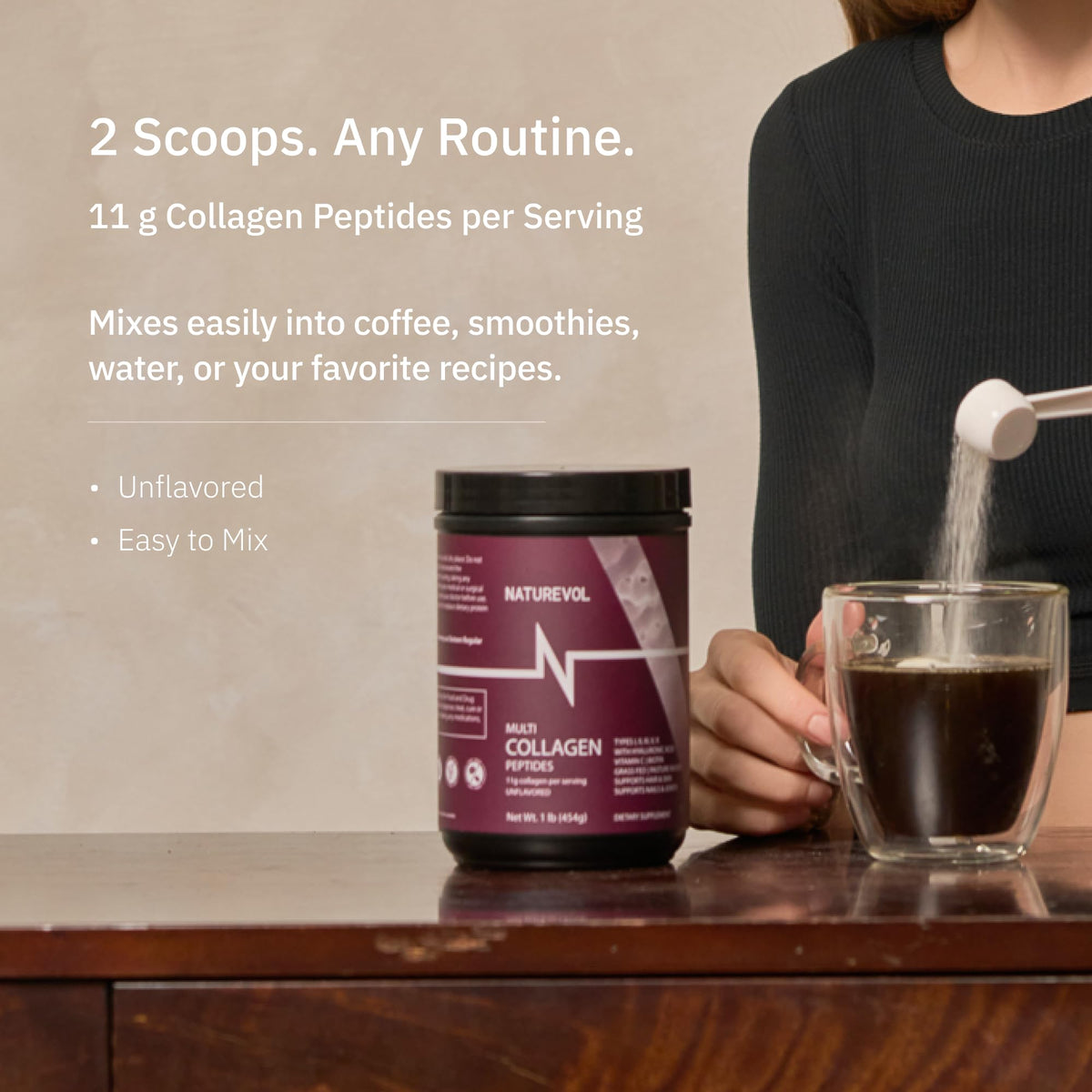 Multi Collagen Peptides Powder 1 lb Unflavored J63794