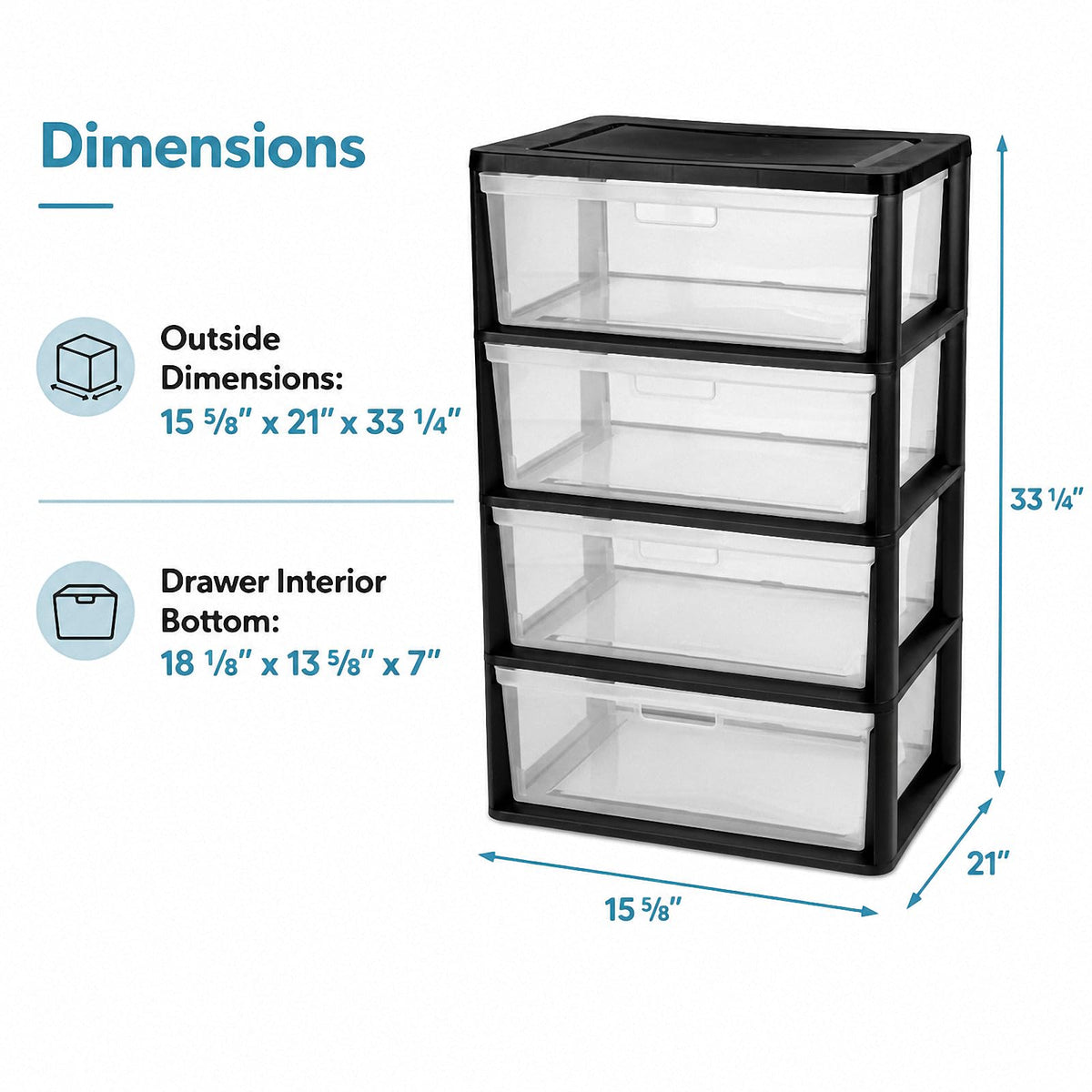4 Drawer Plastic Storage Tower Organizer M783