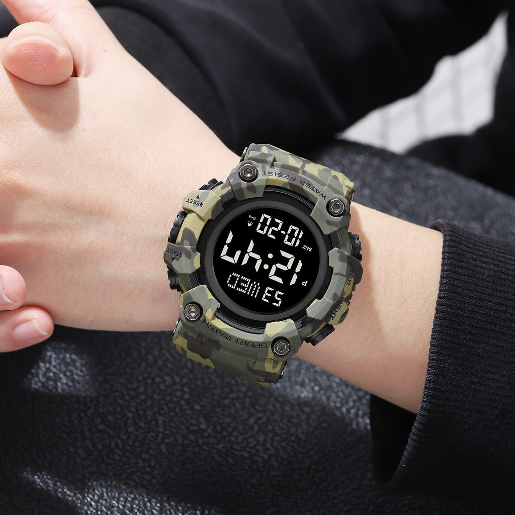 Men Digital Watch Waterproof LED Stopwatch P2249