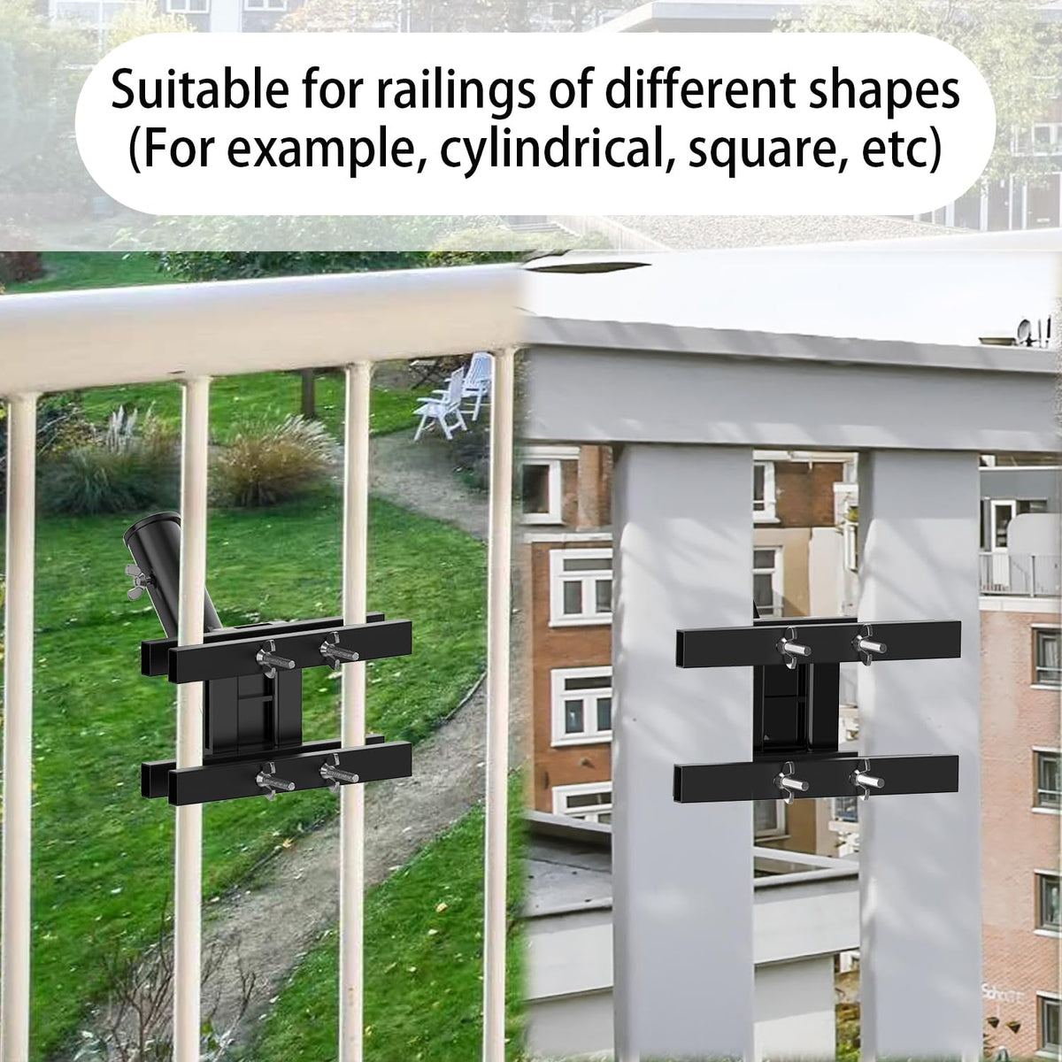 White Flagpole Mount for Round and Square Railing A76914