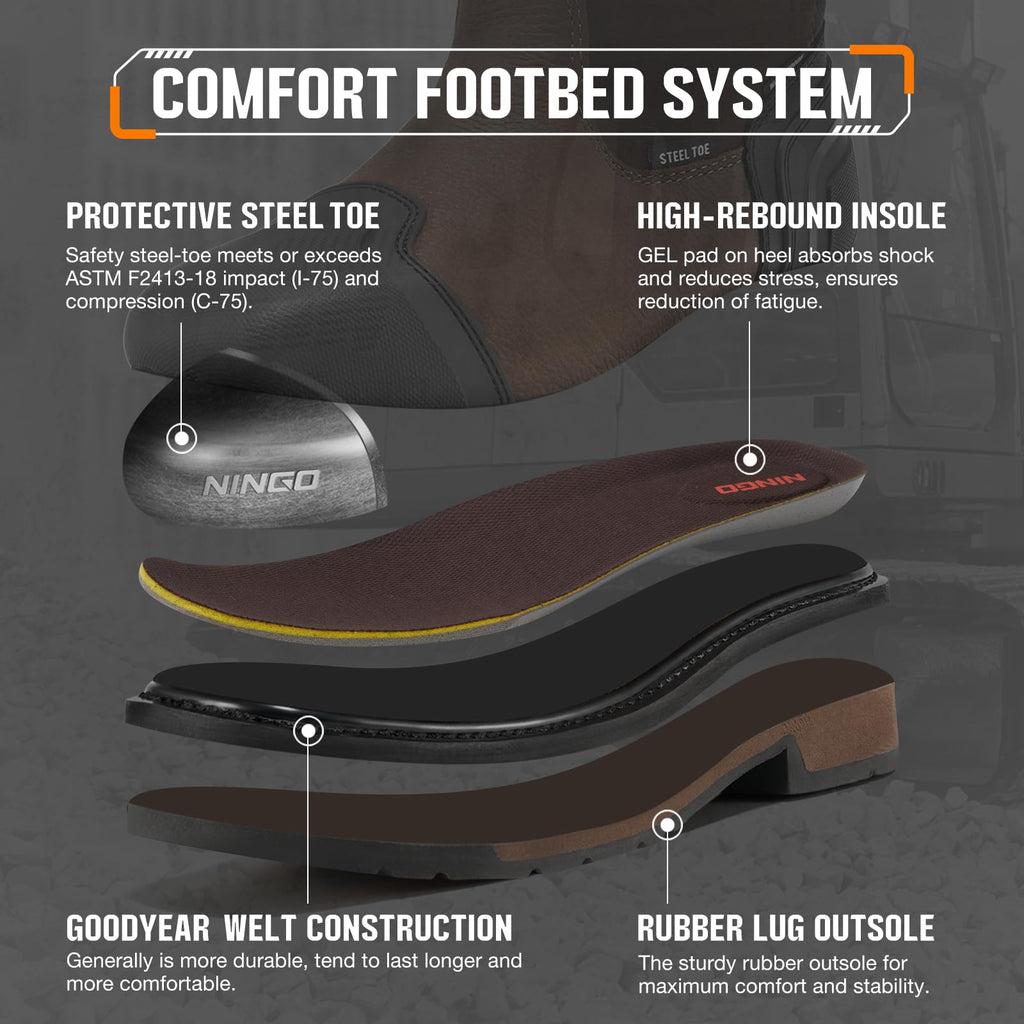 Steel Toe Waterproof Work Boots Y4654