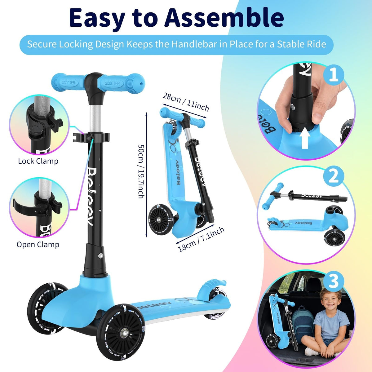Light Up Deck & Wheels Scooter R898
