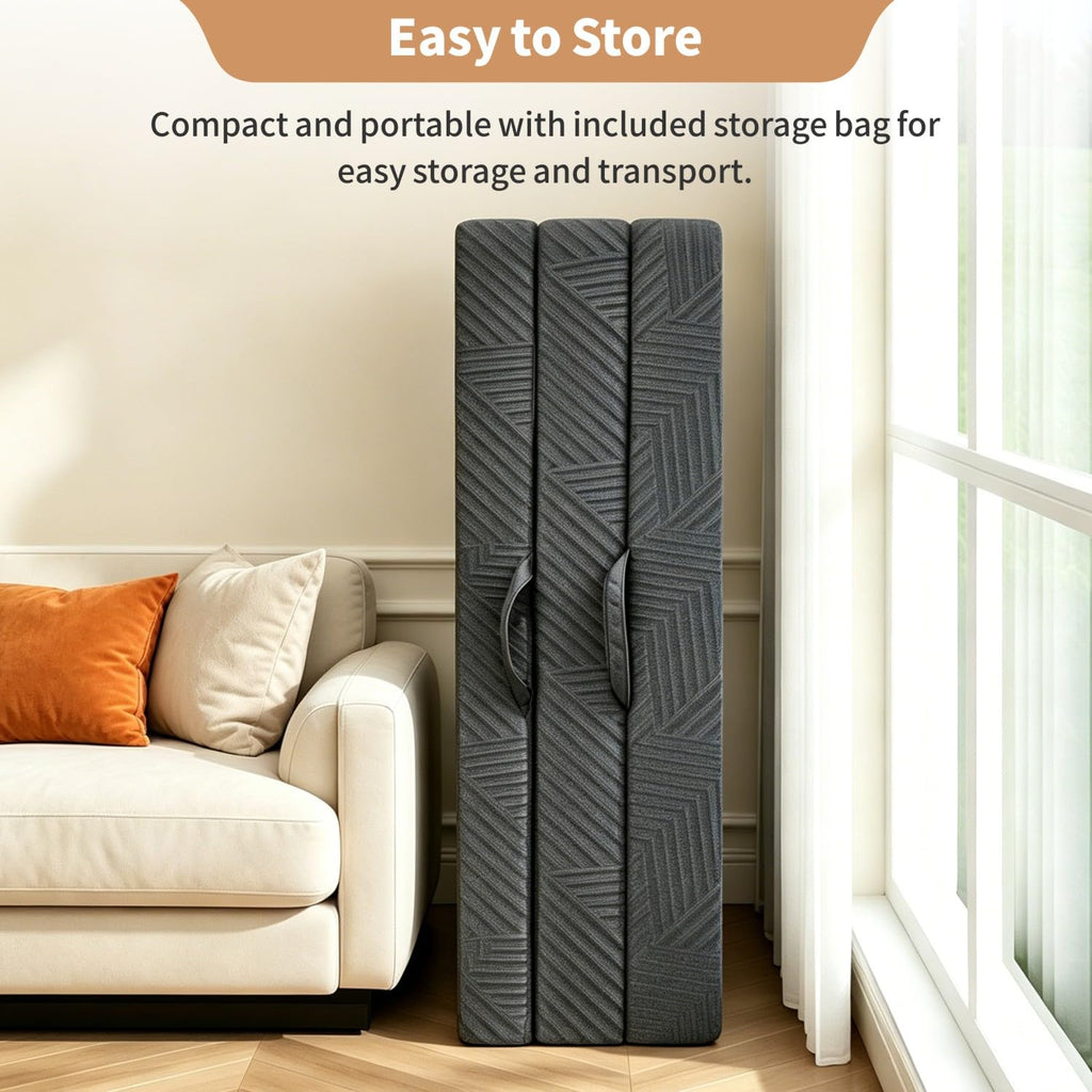 6 Inch Queen Tri-fold Memory Foam Mattress with Storage Bag C12878