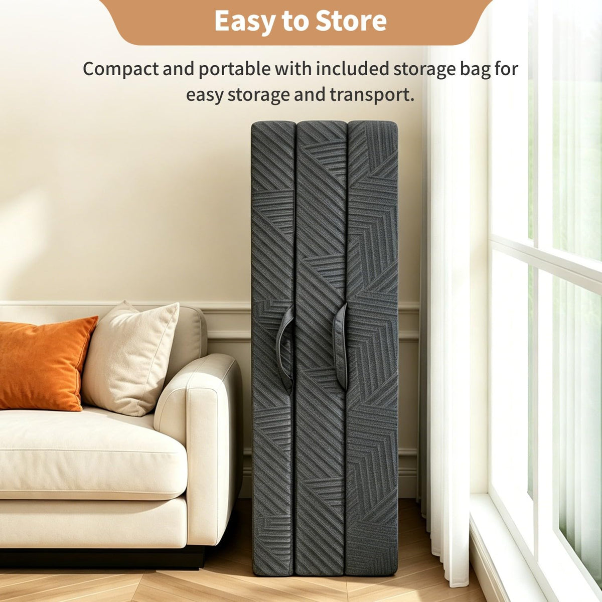 6 Inch Queen Tri-fold Memory Foam Mattress with Storage Bag C12878