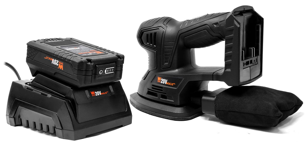Cordless Palm Sander with 20V Max 2.0 Ah Lithium-Ion Battery and Charger J33561