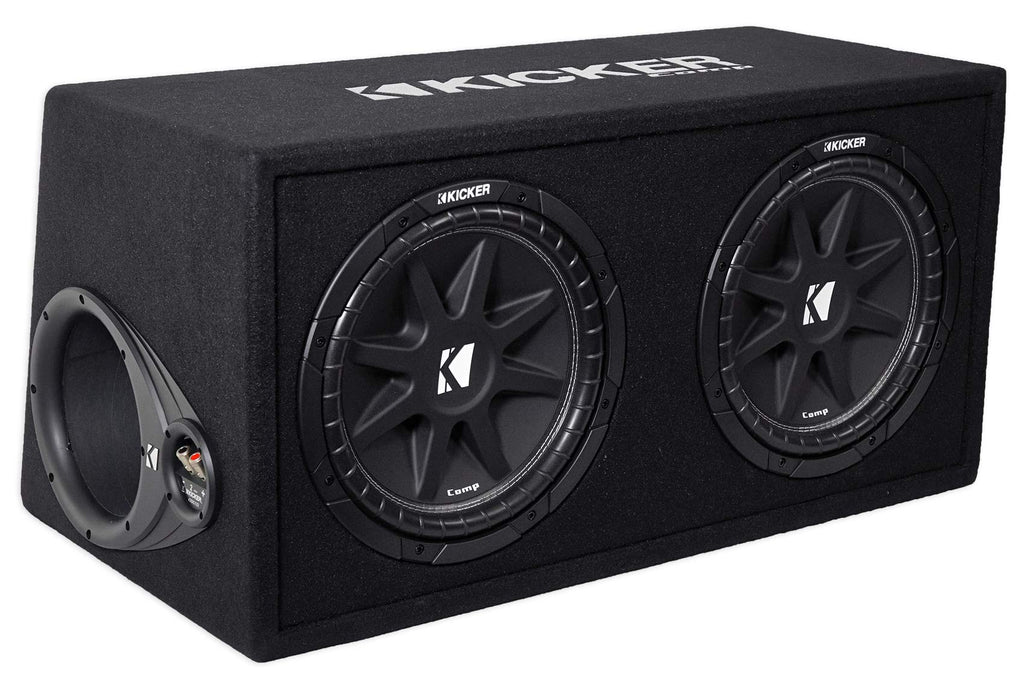 Dual 12" Subwoofers in Vented Sub Box Enclosure with Mono Car Amp and Amp Installation Kit X4468