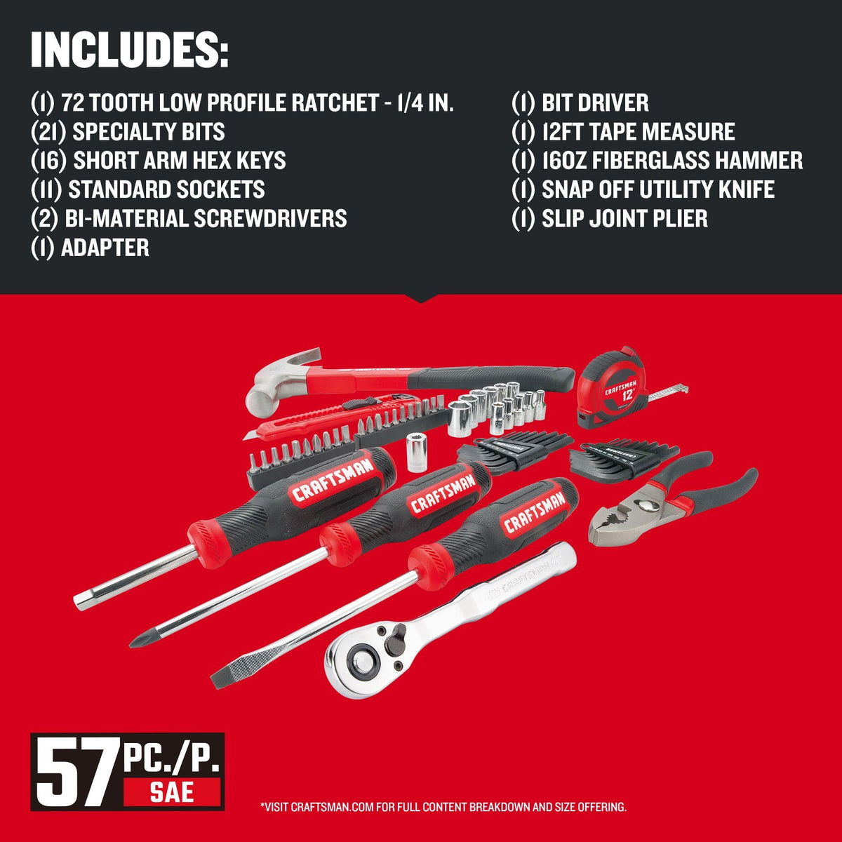 57 Piece Mechanics Tool Set Q291
