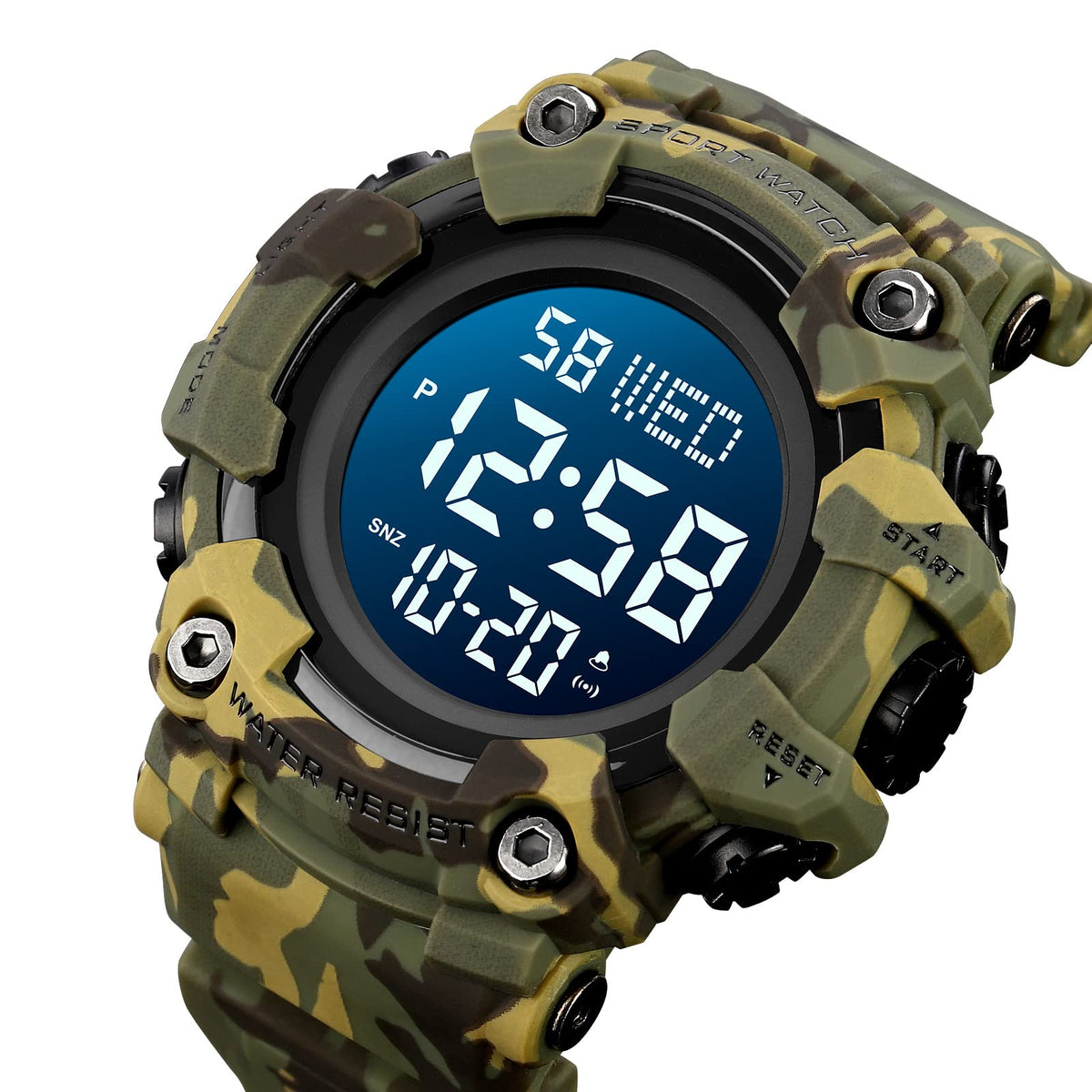 Men Digital Watch Waterproof LED Stopwatch P2249