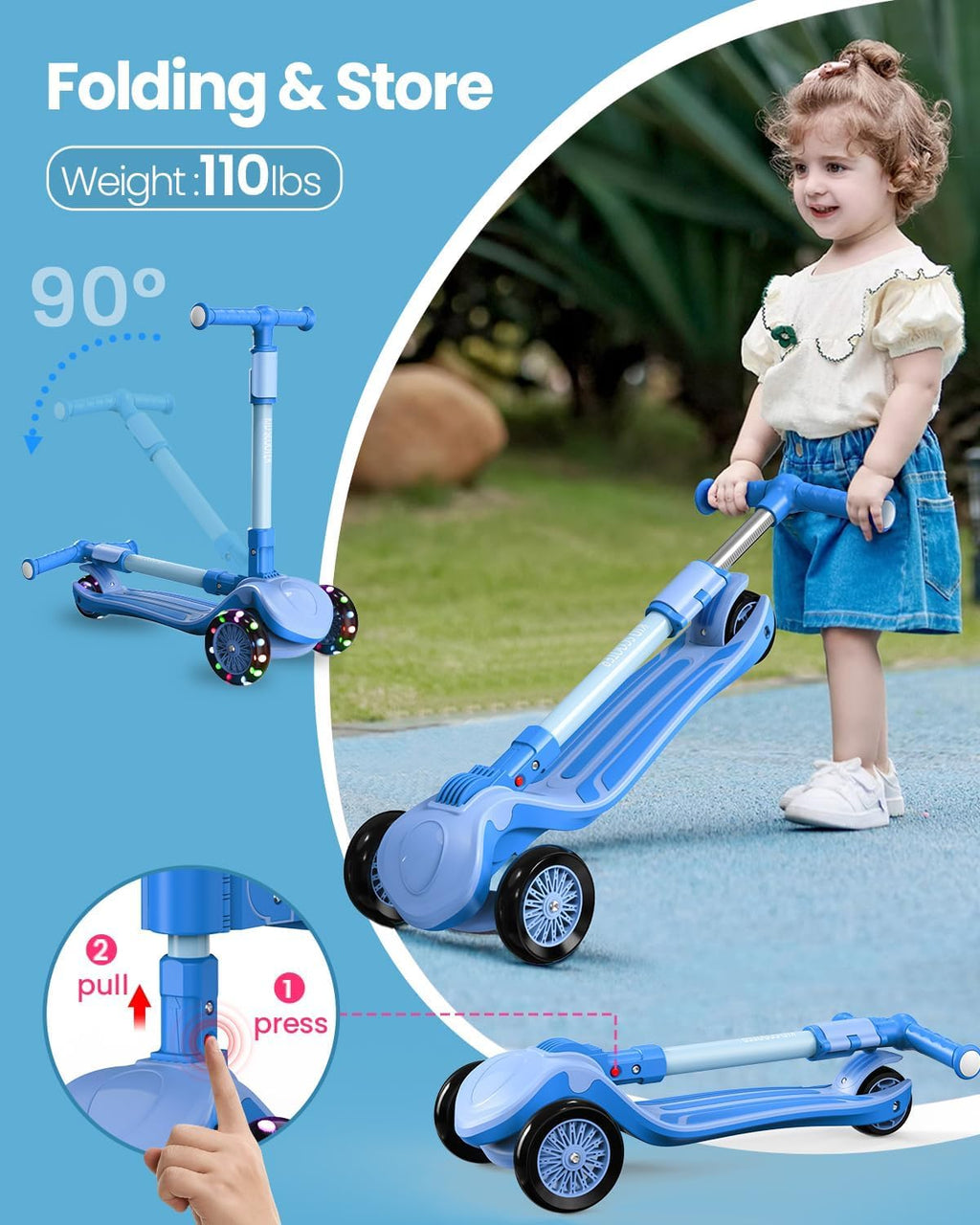 3 Wheel Foldable Kids Scooter with Seat T8771