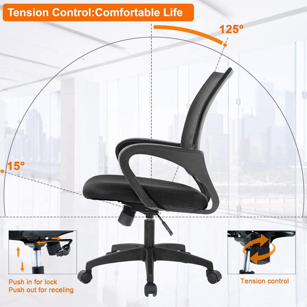 Orange Mesh Ergonomic Office Chair with Lumbar Support H3779
