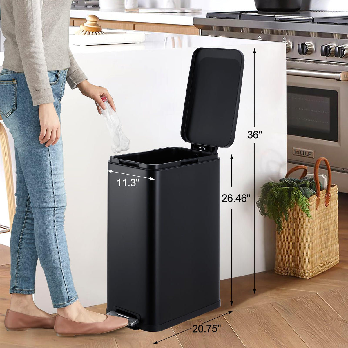 13 Gallon Stainless Steel Step Trash Can T481327