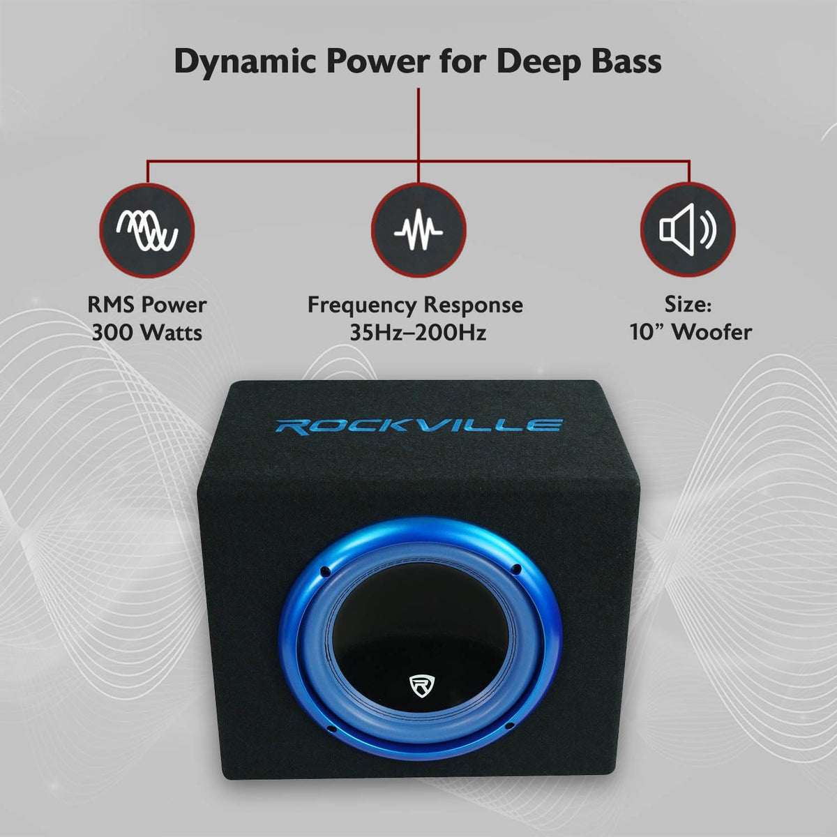 10" Active Powered Car Subwoofer with Enclosure T132053