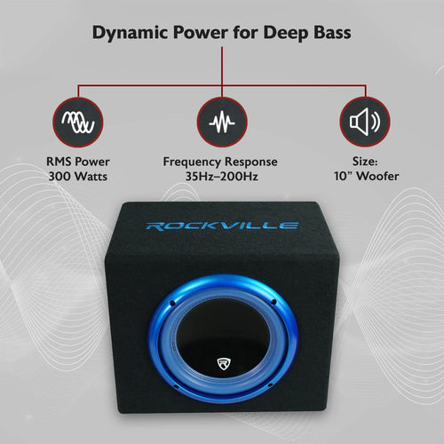 10" Active Powered Car Subwoofer with Enclosure T132053