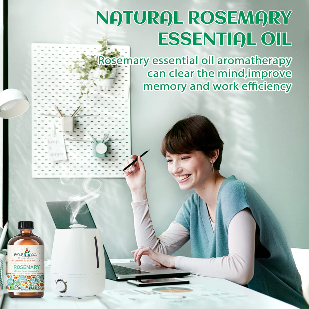 Rosemary Clary Sage Ylang Ylang Geranium Lavender Essential Oil 4 Oz H1607