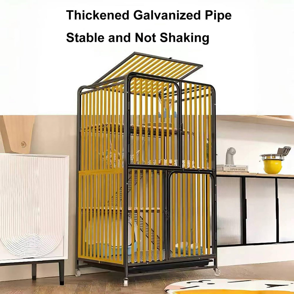 4 Tier Cat Cage with Litter Box and Wheel D3022