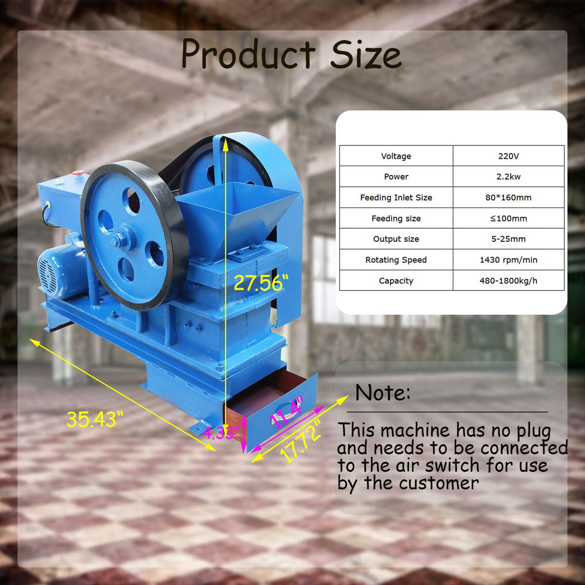 220V 2.2KW Stone Crusher Machine D97803