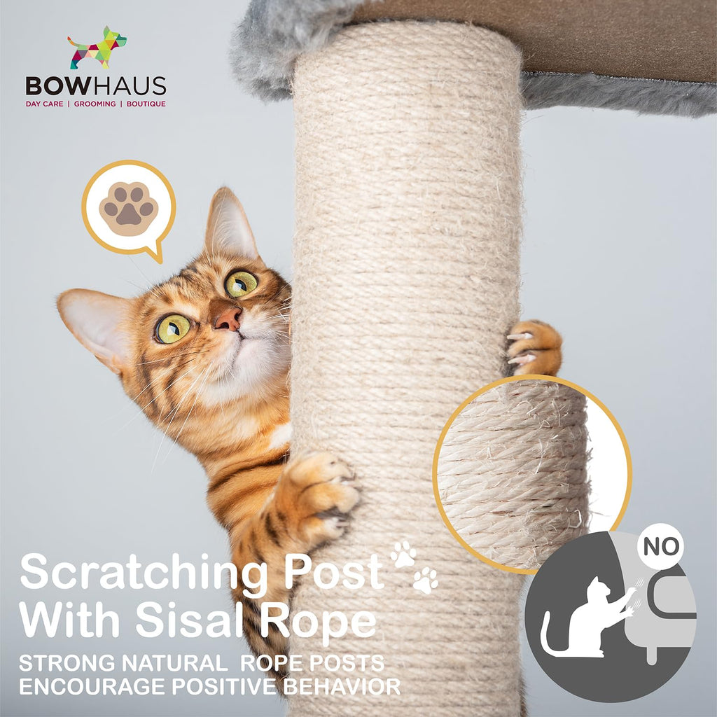 Tall Multi-Level Cat Tree with Scratching Posts, Hammock, Cat Cave Condo J153786