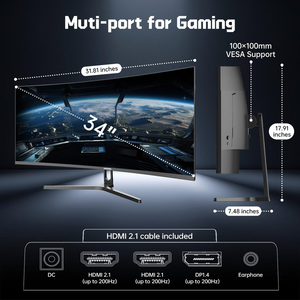 34 Inch Curved Gaming Monitor UWQHD 200Hz P51574