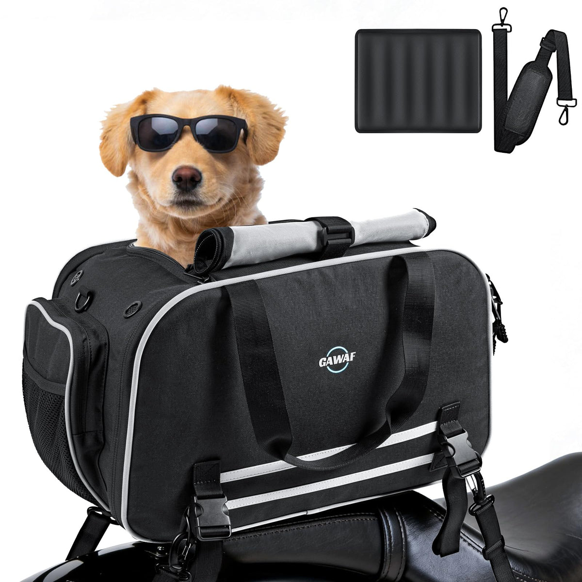 Motorcycle Dog Carrier Expandable for Small Cats Dog Pet Under 17 lbs A705720