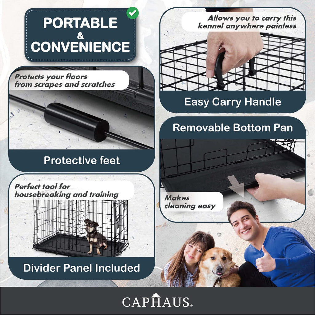 Foldable Wire Metal Dog Crate with Leak-Proof Pan S907702