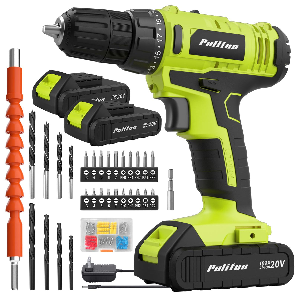 20V Cordless Drill Driver with 2 Batteries H91755