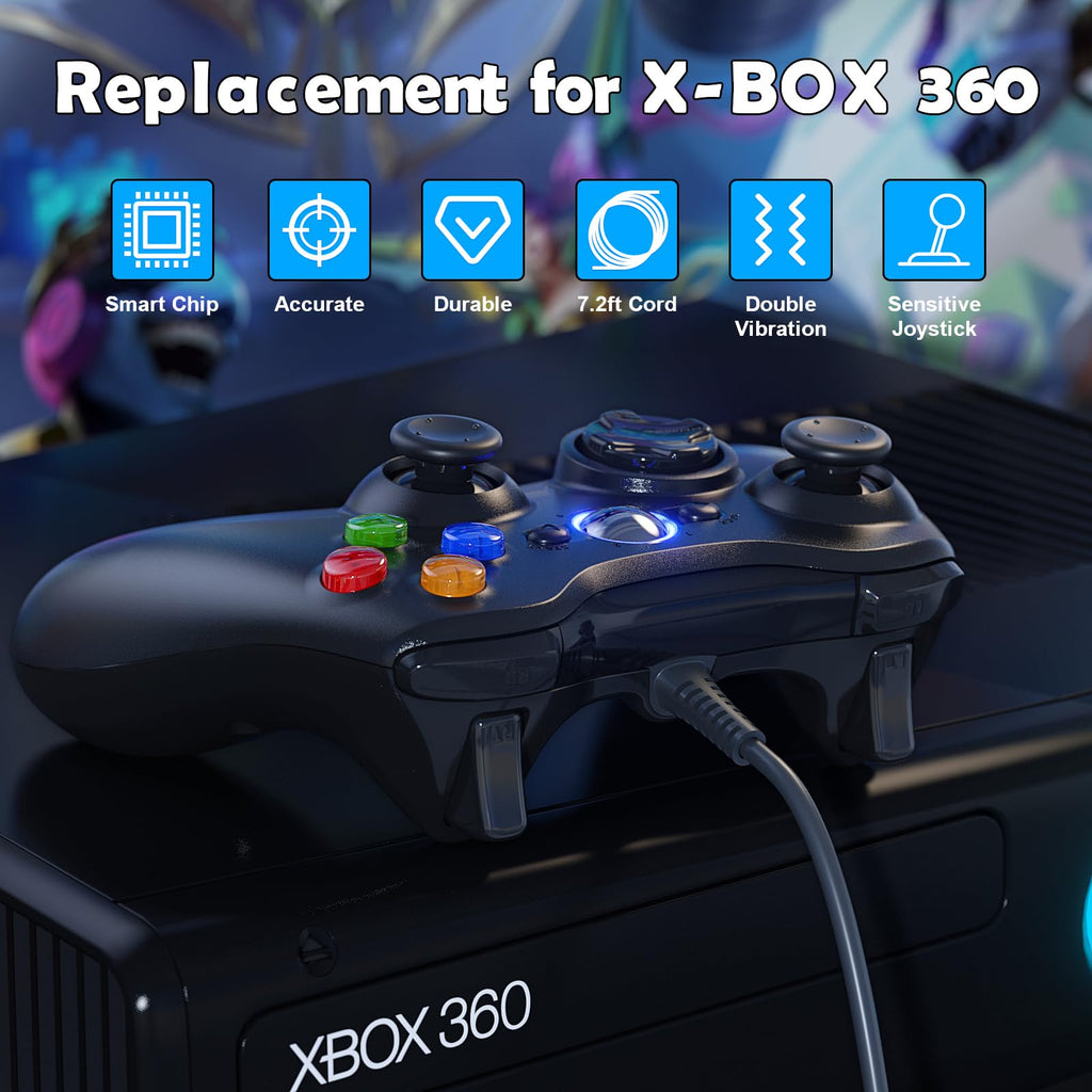 10ft Wired Controller with Upgraded Joystick, Double Shock, 2.5mm Audio Jack - 2 Pack P70292