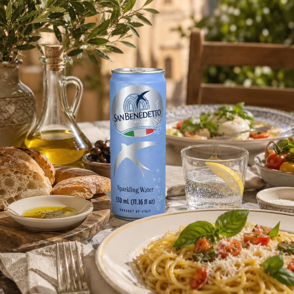 Imported Italian Sparkling Mineral Water 330mL Slim Cans Pack of 12 G970