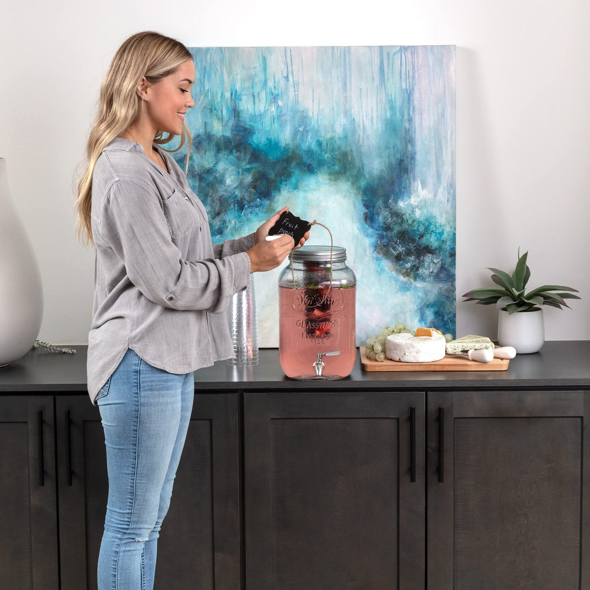 2-Gallon Glass Drink Dispenser with Spigot L8416