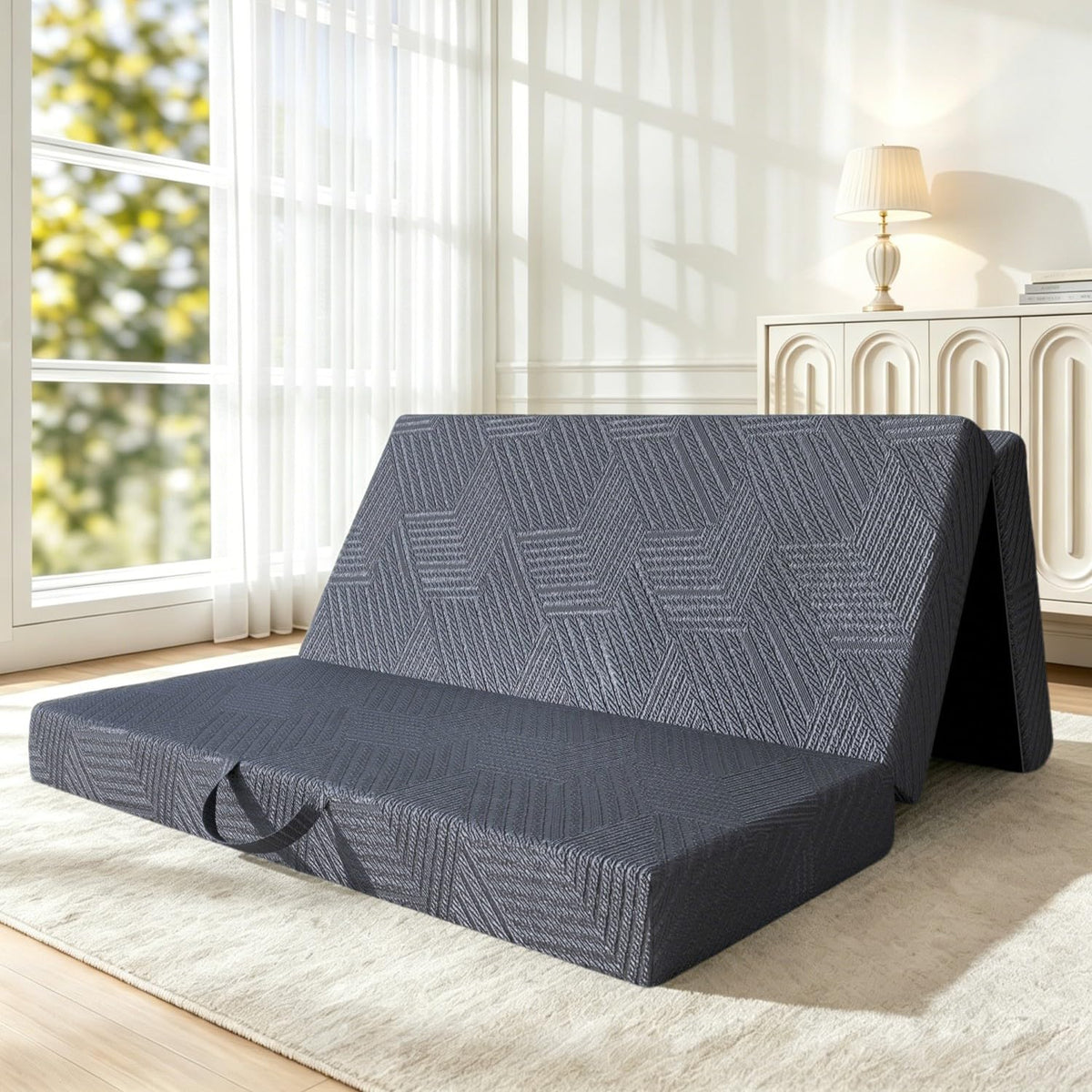 6 Inch Queen Tri-fold Memory Foam Mattress with Storage Bag C12878