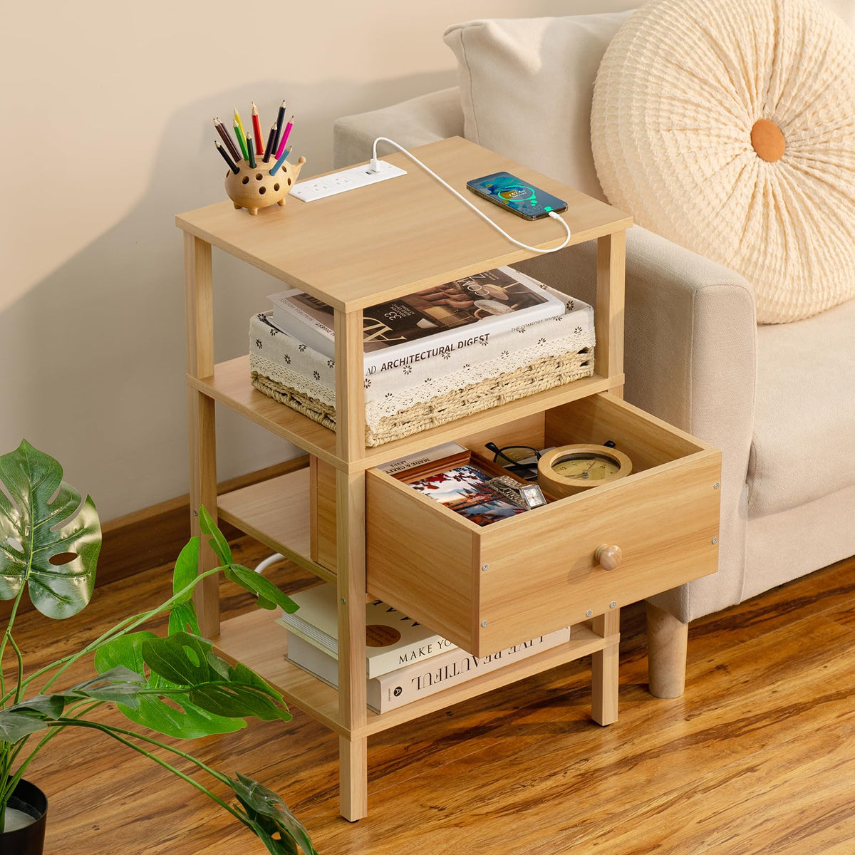 3 Tier Storage End Table Set 2 Q4340