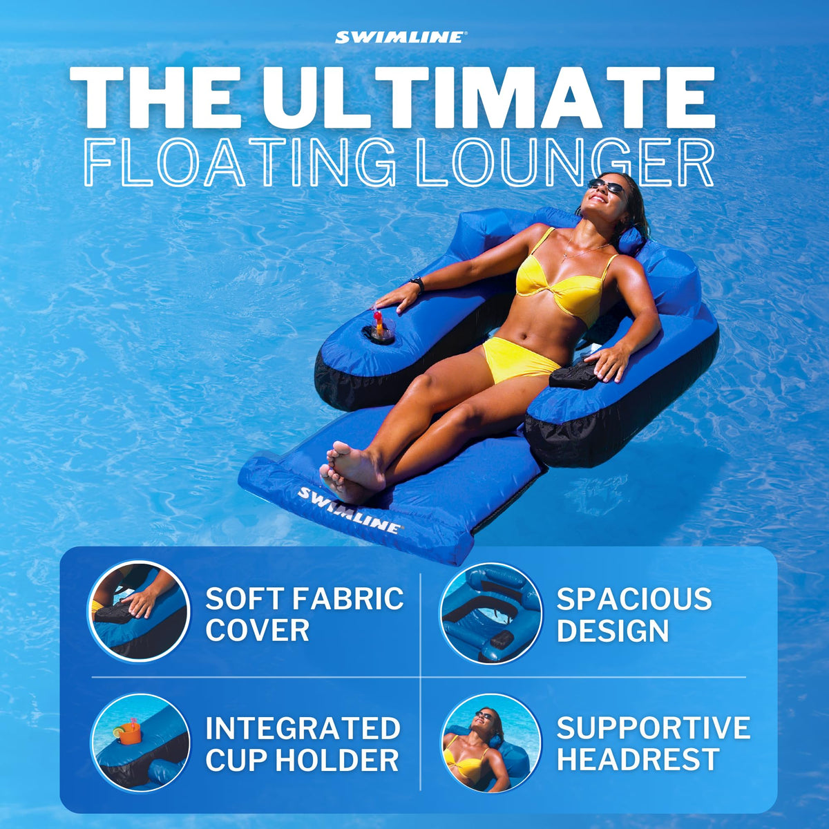 Fabric Covered Pool Float Mattress Red Lounger Raft T863506
