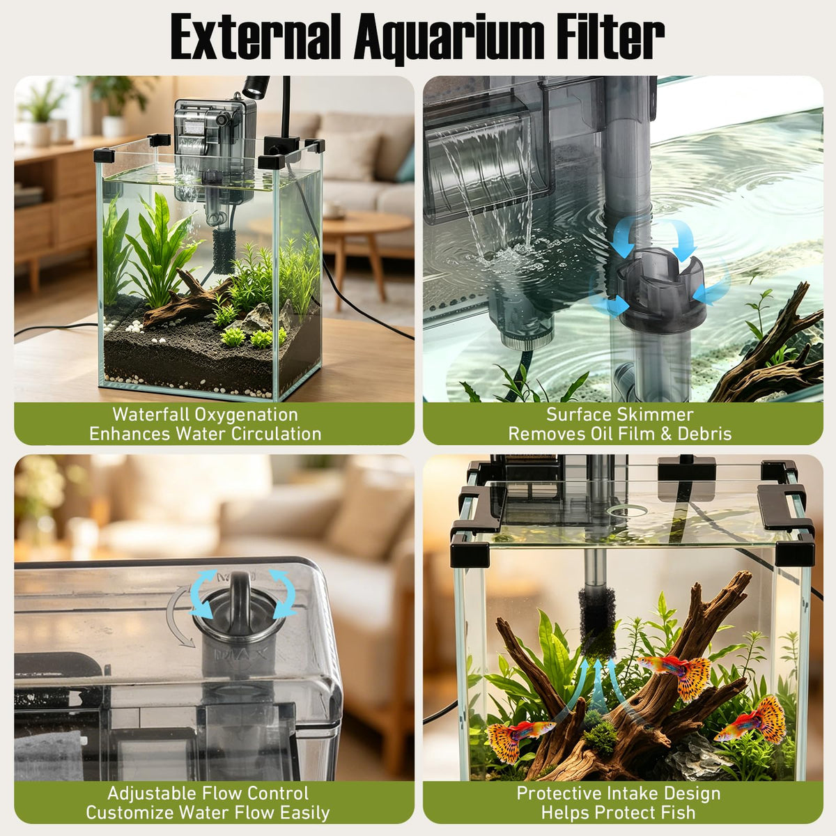 2.2 Gallon Glass Fish Tank Kit K754298