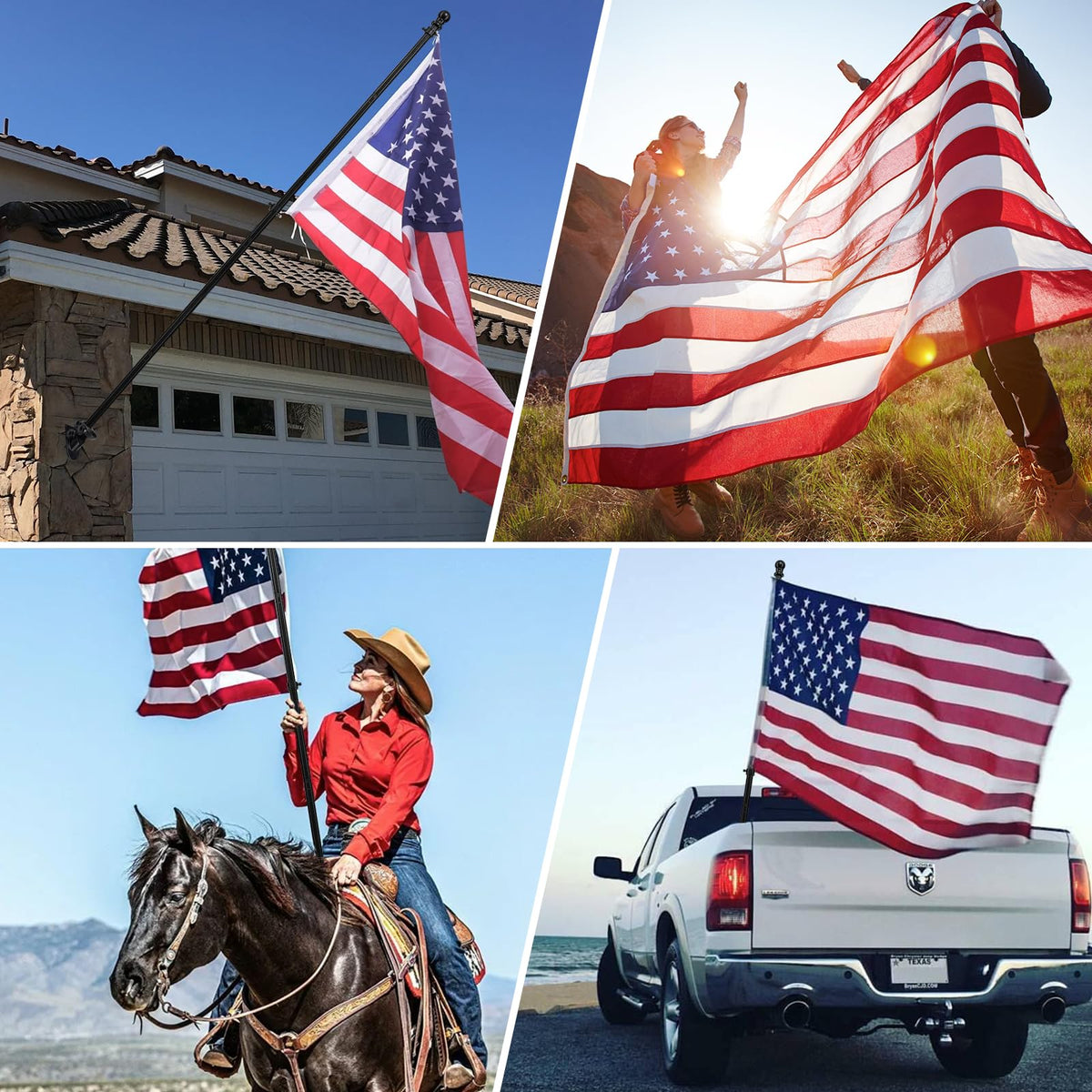 6FT Aluminum Flag Pole Kit with 3x5 US Flag G491