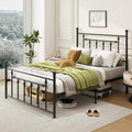 Black Full Size Metal Bed Frame with Headboard & Footboard D255