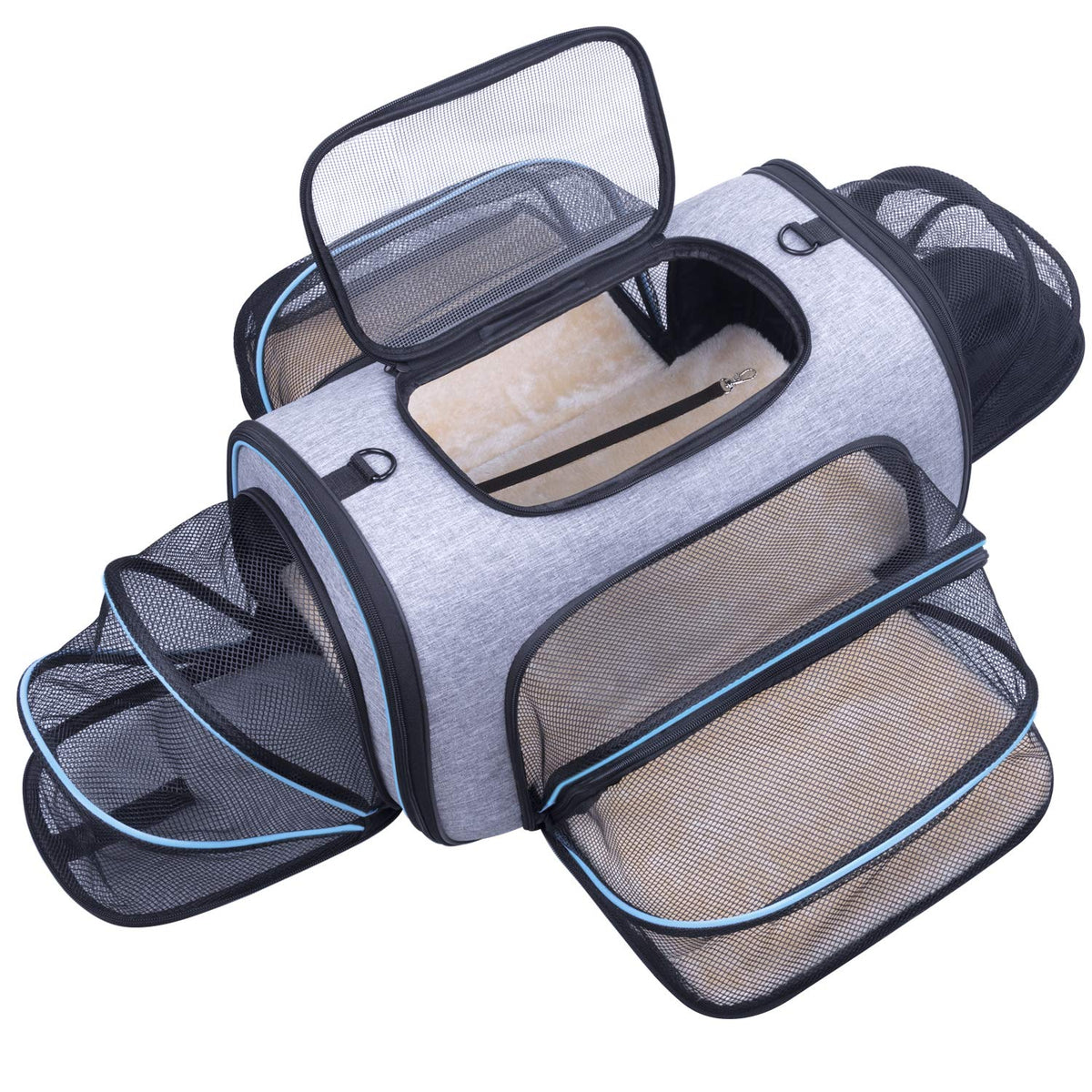 Airline Approved Expandable Soft Sided Pet Carrier with Fleece Pad Y132439