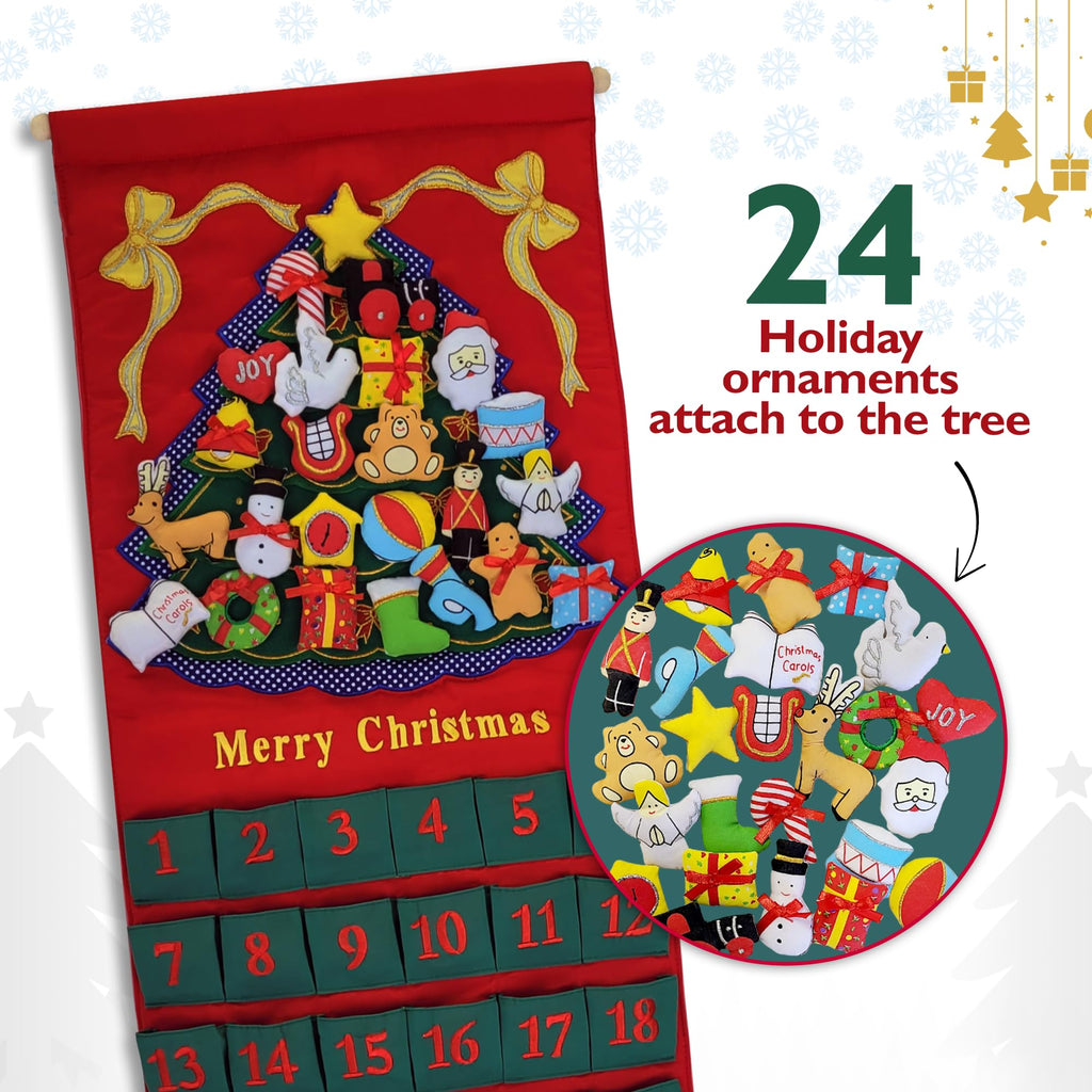 Christmas Advent Calendar with 24 Cloth Ornaments S221