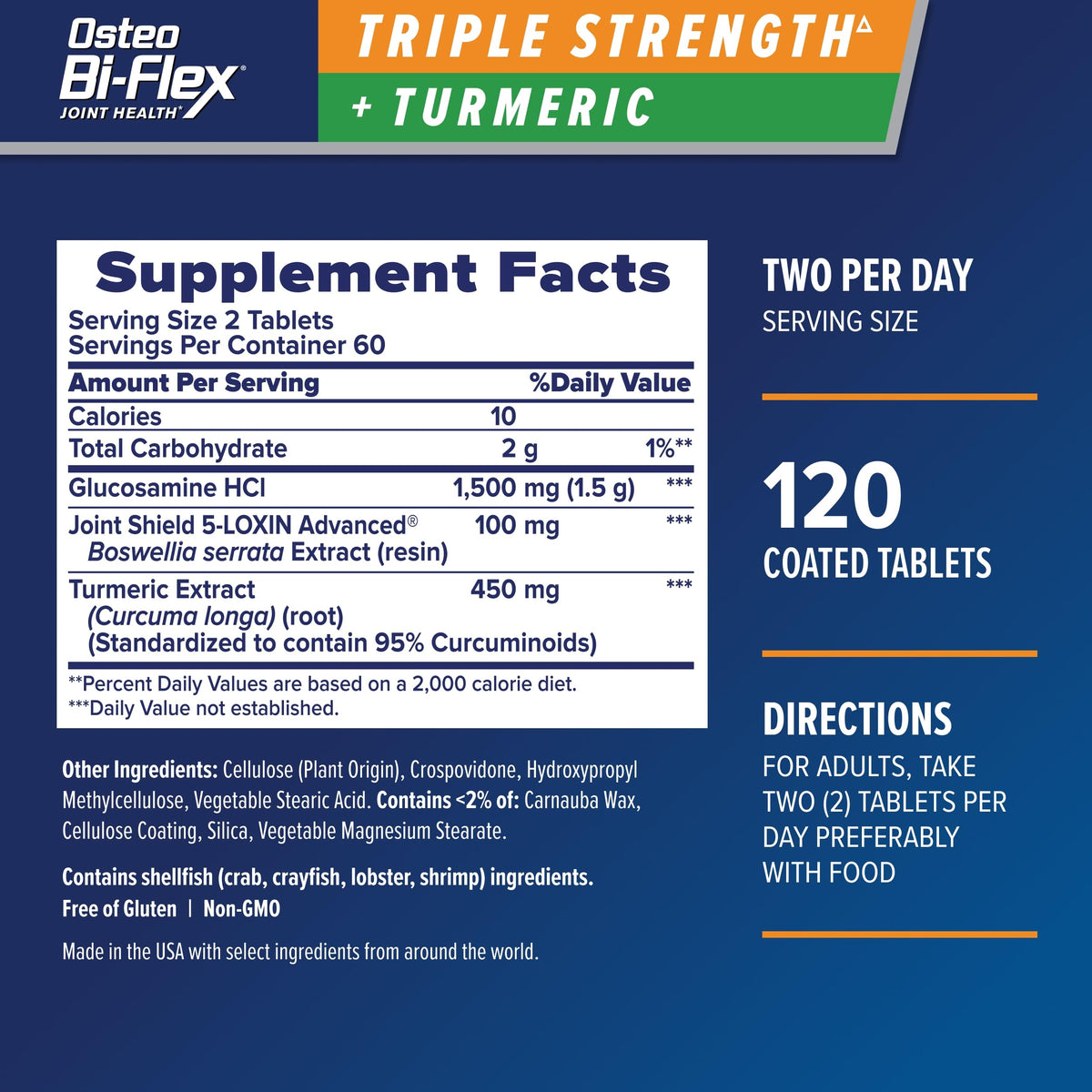 Glucosamine Turmeric Supplement, 120 Ct U63429