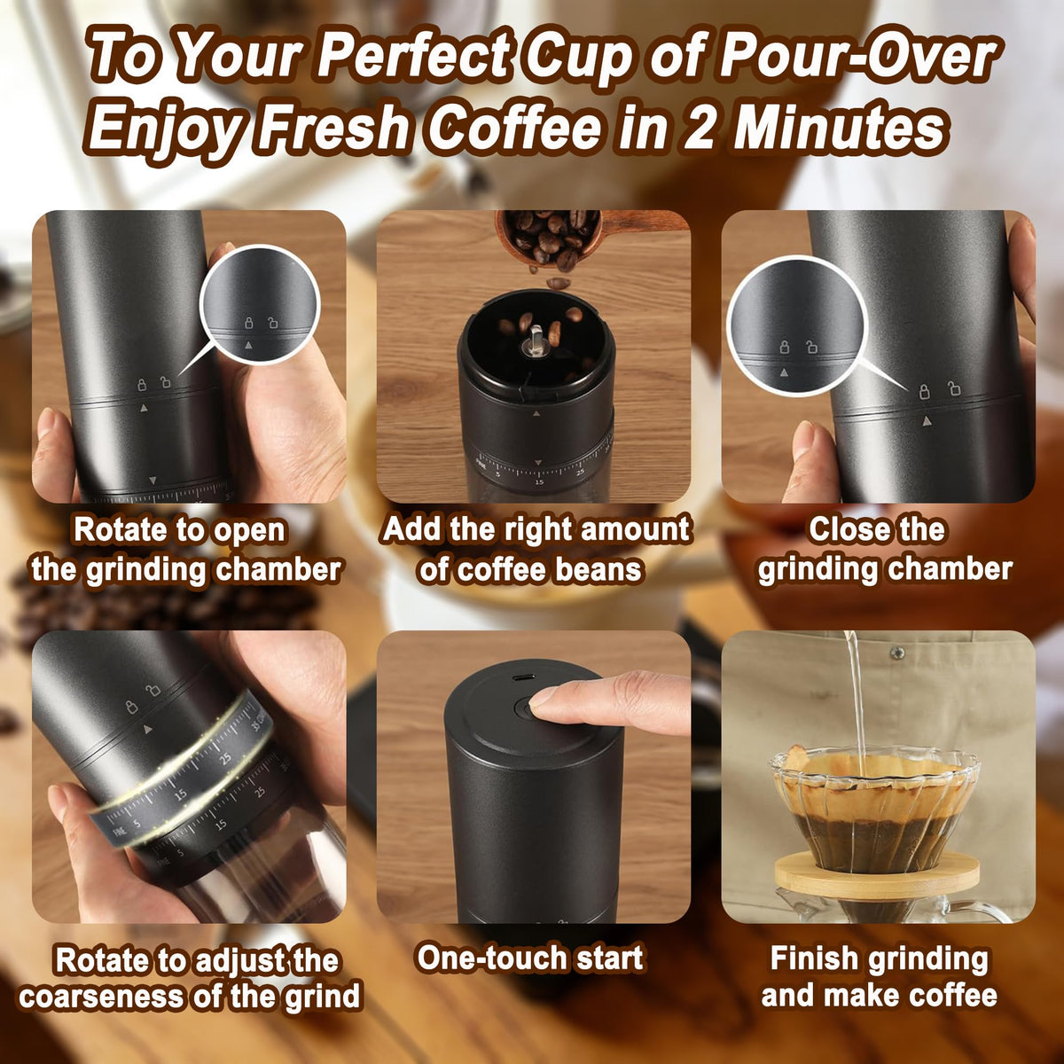 Portable Electric Coffee Burr Grinder K296914