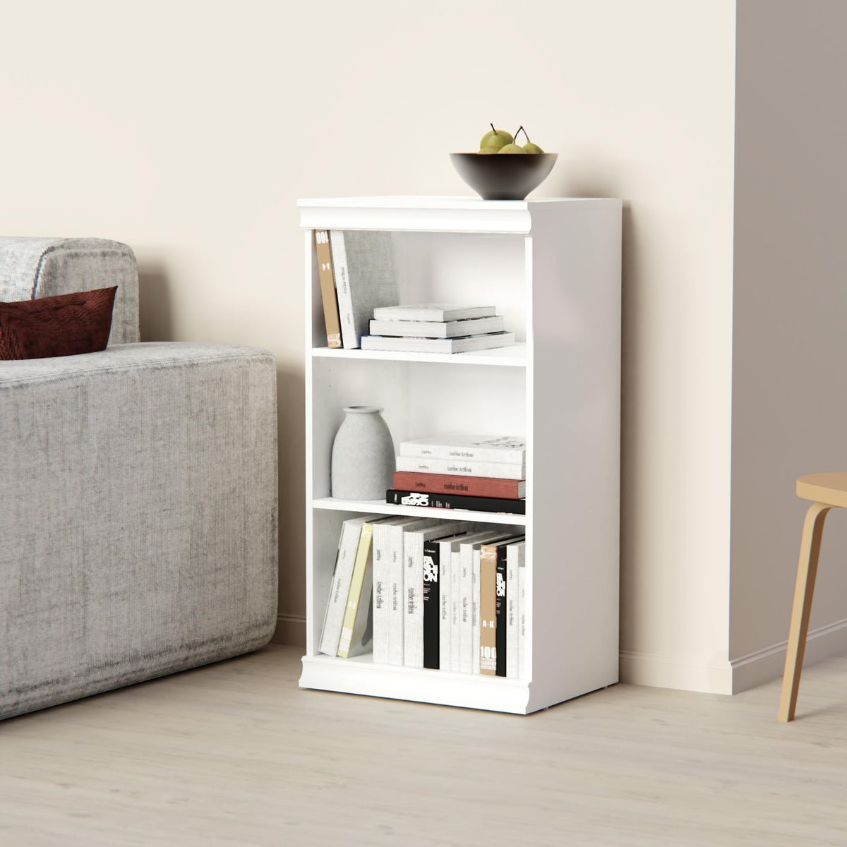 White Modular Storage Shelf Unit with 3 Shelves Z36259