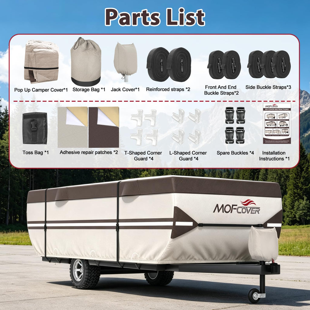9 Layers Waterproof 14-16ft Pop Up Camper Cover S57077