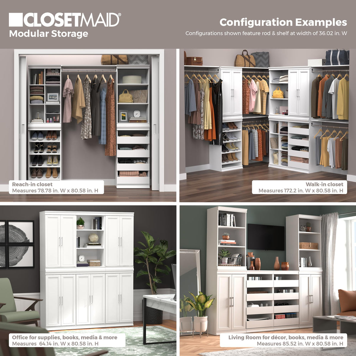 White Modular Storage Shelf Unit with 3 Shelves Z36259