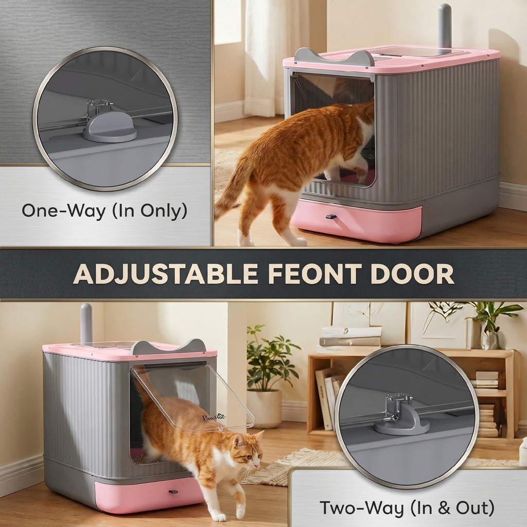 Pink Enclosed Cat Litter Box X3687