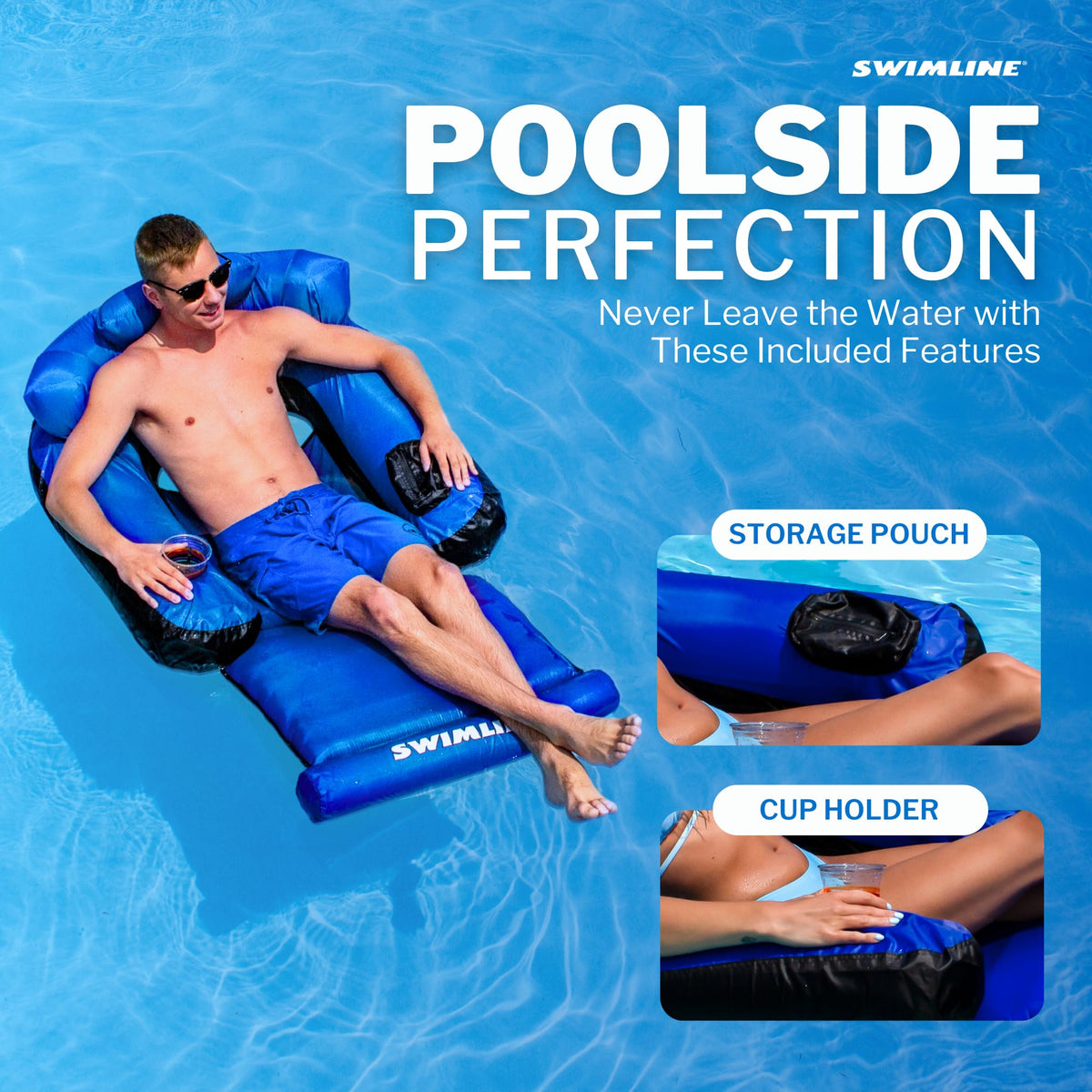 Fabric Covered Pool Float Mattress Red Lounger Raft T863506