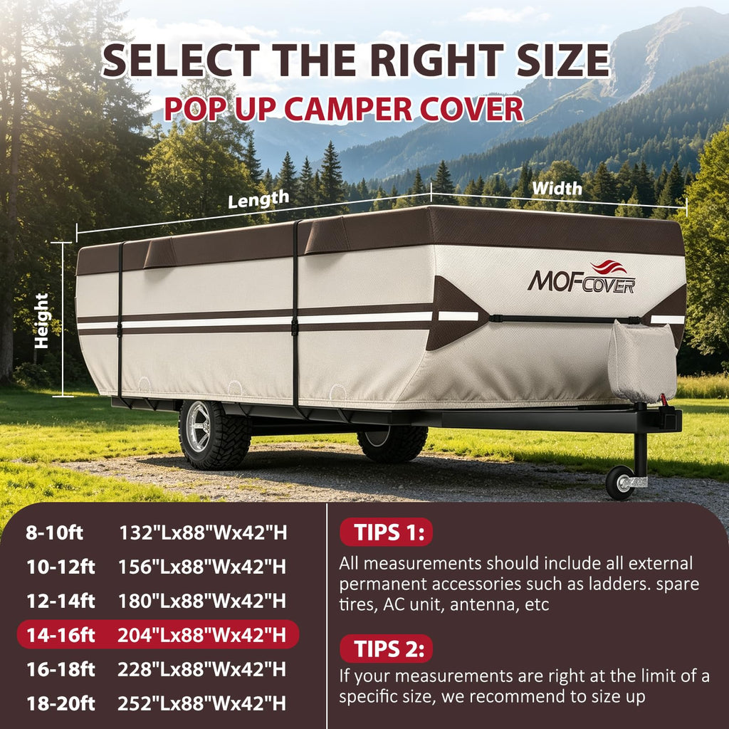 9 Layers Waterproof 14-16ft Pop Up Camper Cover S57077