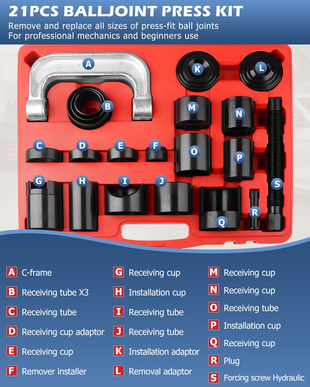 21 Pcs Ball Joint Press Service Kit T31149