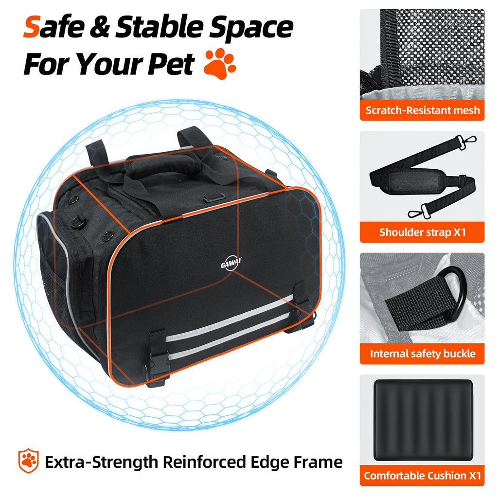 Motorcycle Dog Carrier Expandable for Small Cats Dog Pet Under 17 lbs A705720