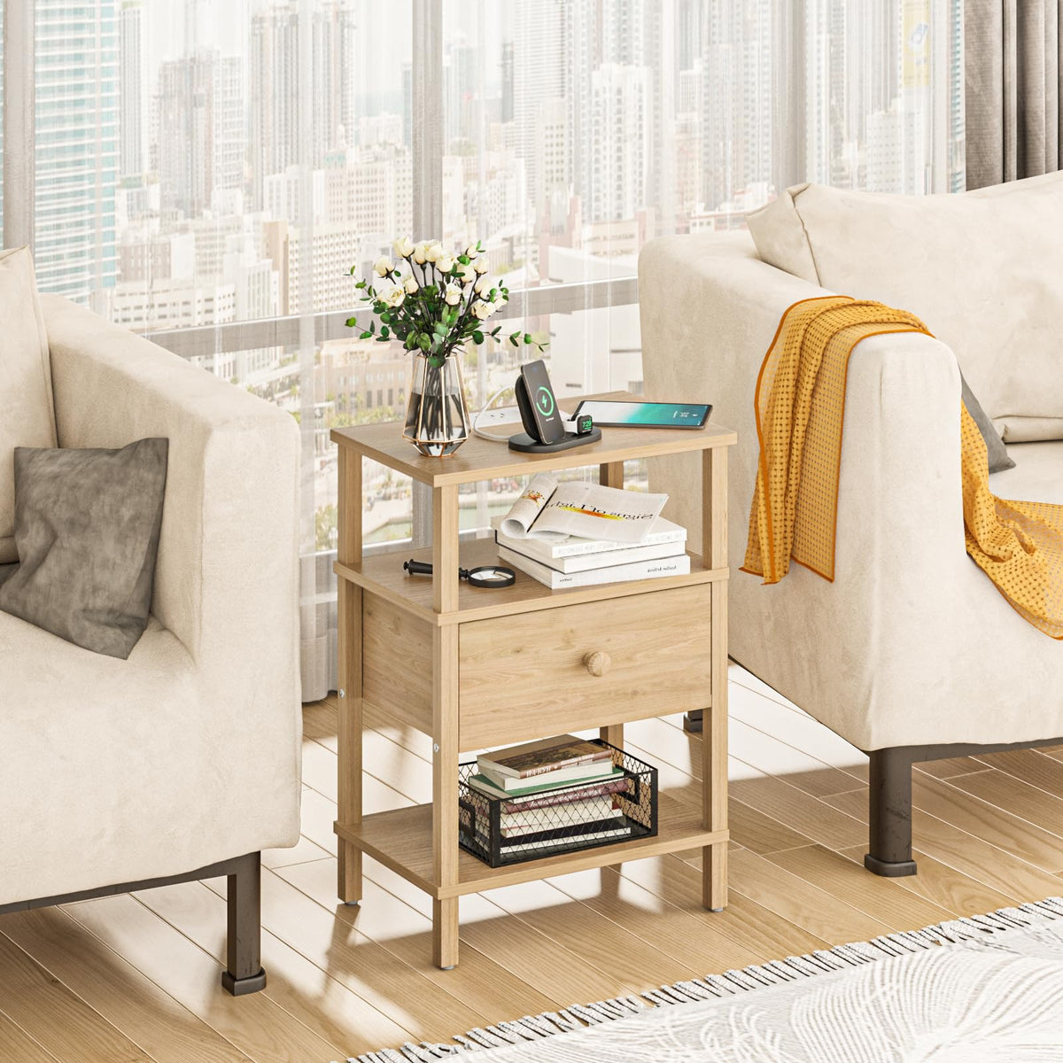 3 Tier Storage End Table Set 2 Q4340
